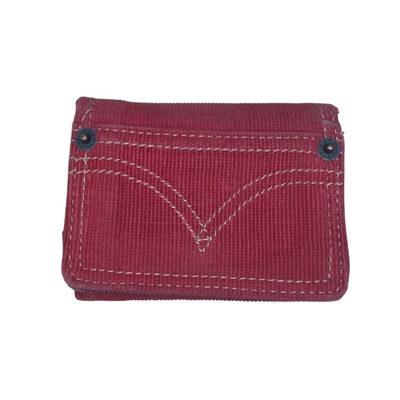 Vintage Levi's Jeans Corduroy Wallet Trifold Red Tab Snap Denim Indie Y2K - Picture 1 of 9